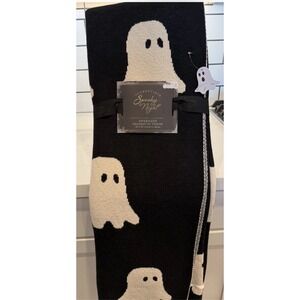 Spooky Night - Halloween GHOST Throw Blanket 50" x 60" Black And White NEW!!